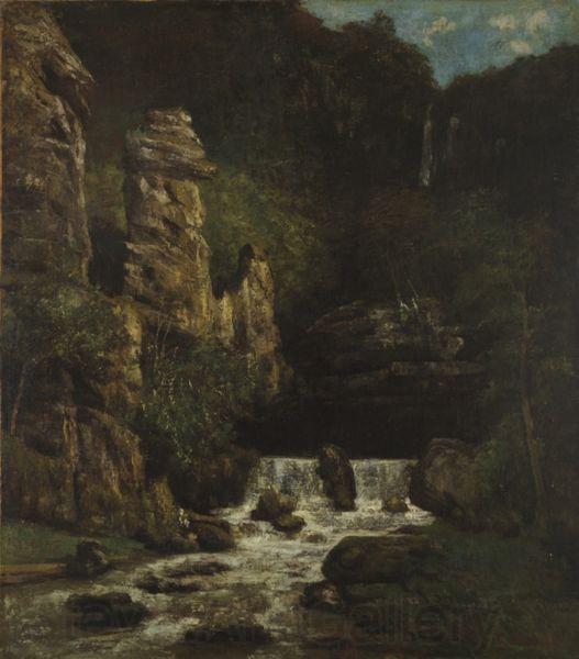 Courbet, Gustave Landscape with Waterfall